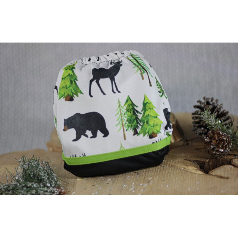 Bear, deer and pine tree pocket diaper - 2.0
